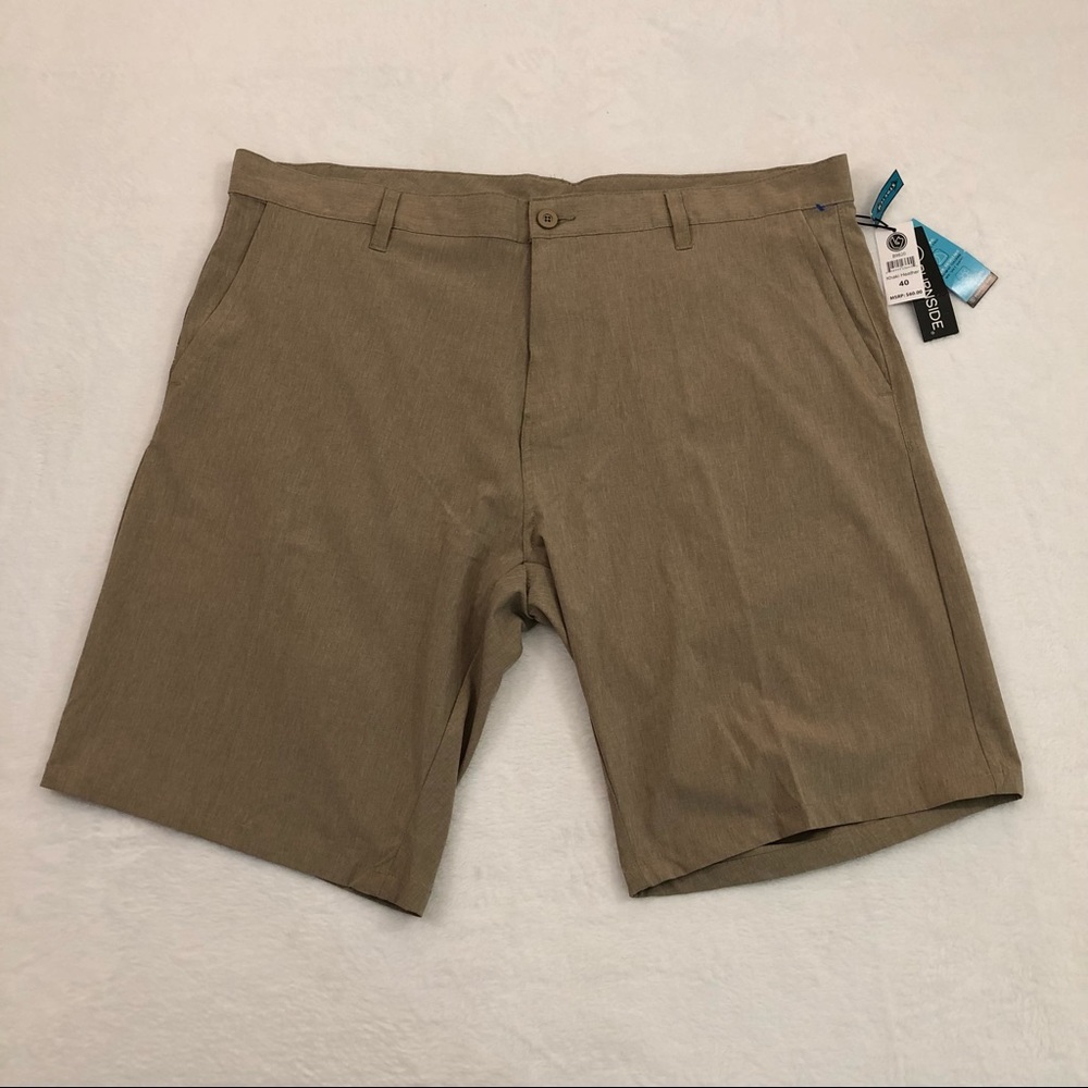 Burnside Hybrid Stretch Khaki Heather Surf Swim Trunks Board Shorts Men’s 40